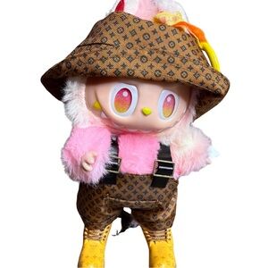 Labubu 3 Piece Outfit – Hat, Overalls & Convertible Shoes (Doll Not Included)